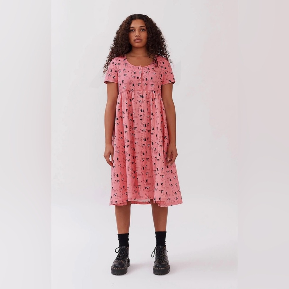 Lazy Oaf Pink Ladies Button-Down Dress